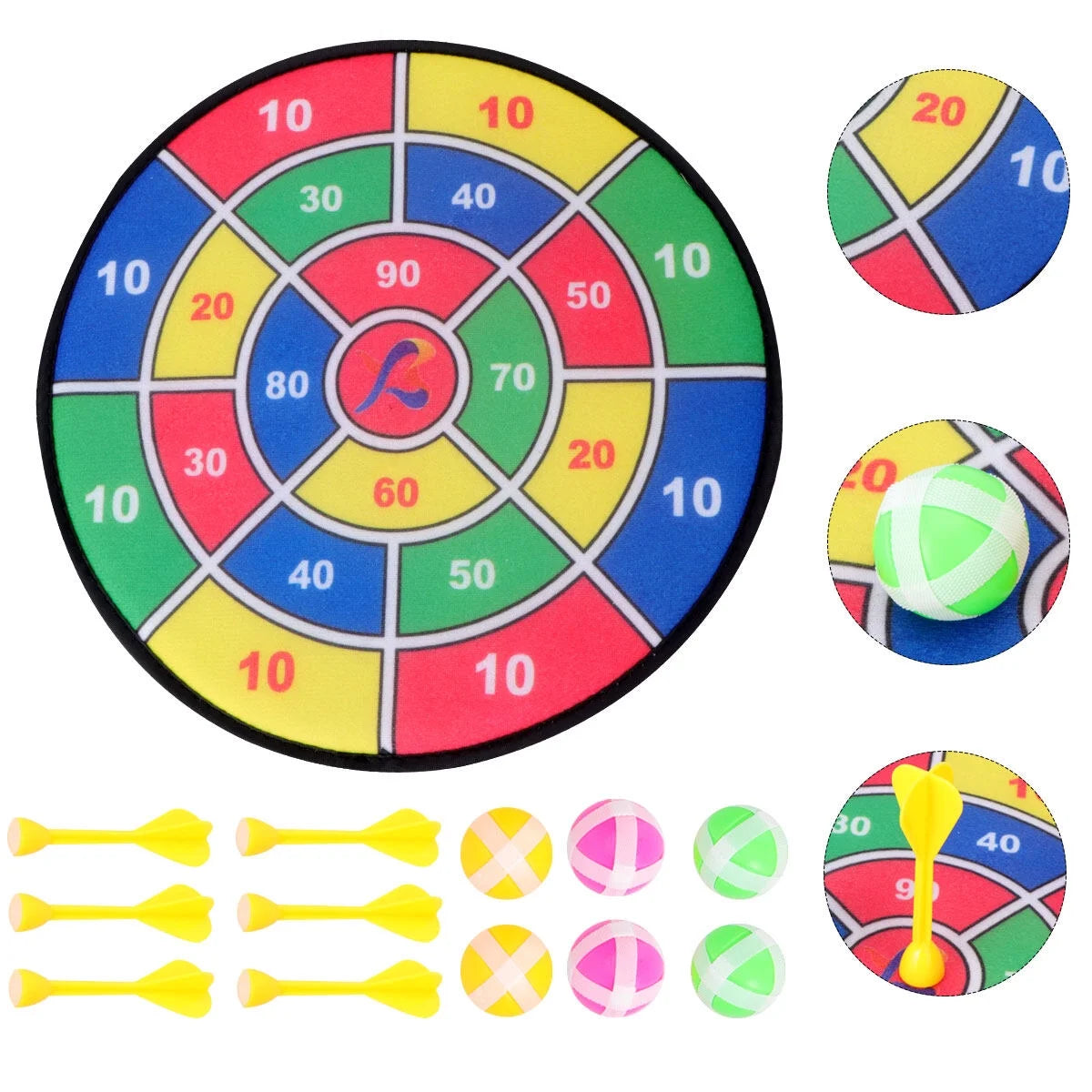 Sticky Ball Shooting Toy Party Game Supplies (30cm, 6pcs Sticky Ball and 6pcs Darts) I774784