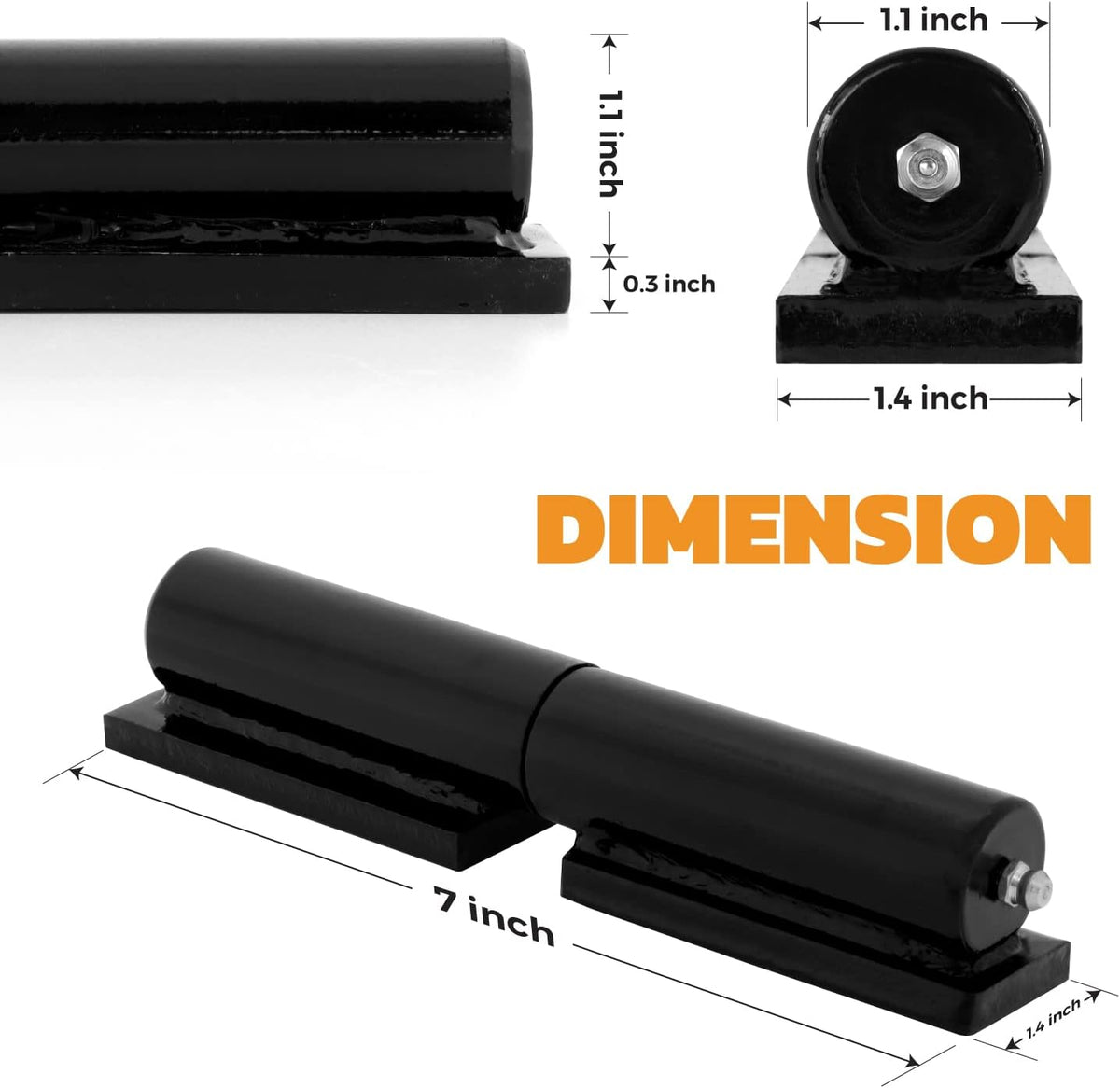 7 Inch Barrel Style Gate Hinge Pair Pack of 2 R842333