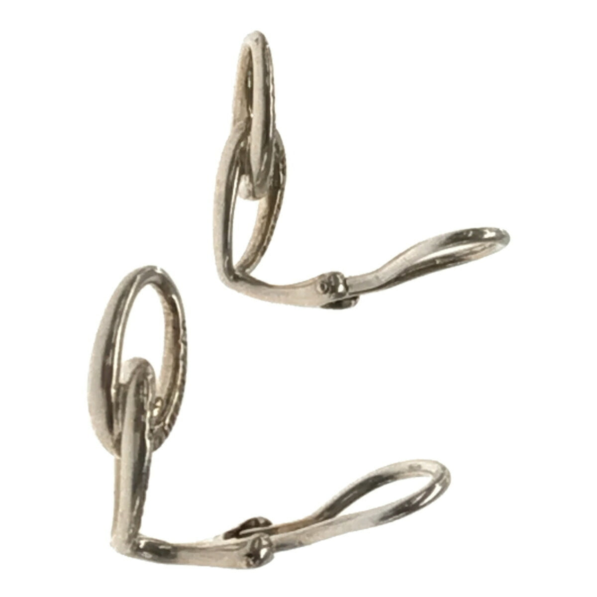 Vintage Silver Double Loop Earrings B672189