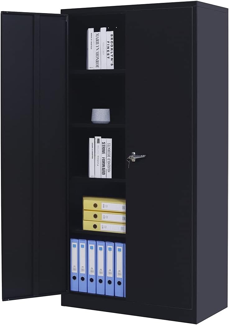 Metal Storage Cabinet with 2 Locking Doors and 4 Adjustable Shelves U365
