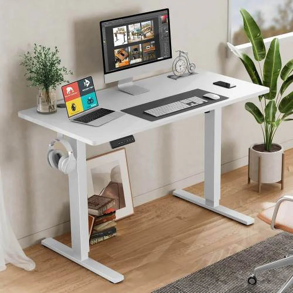 White Electric Height Adjustable Standing Desk G75180
