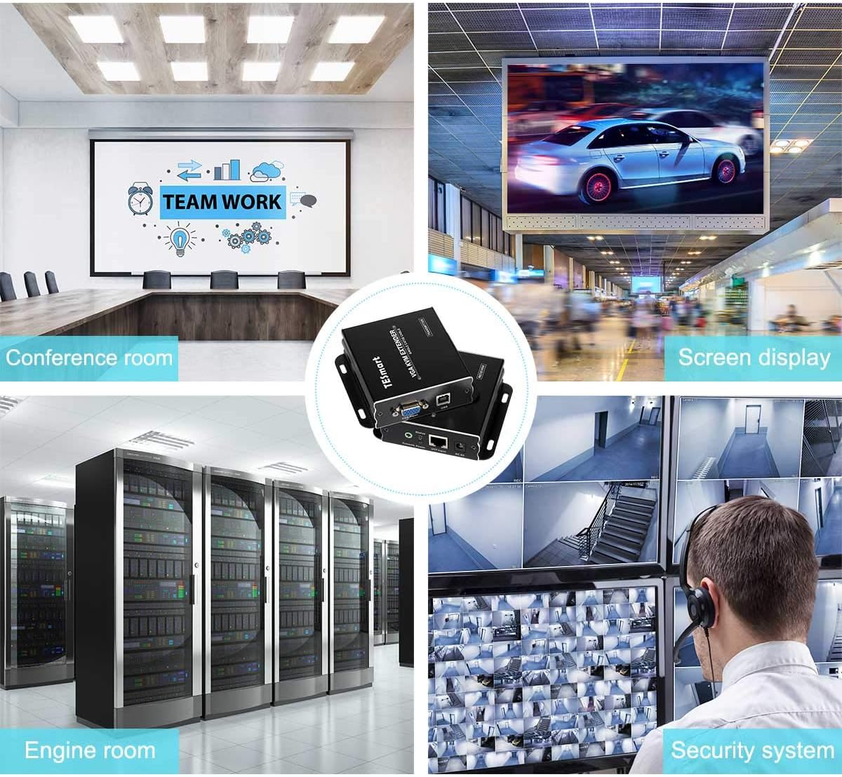 1080P 60Hz USB VGA KVM Extender Over Cat5e Cat6 Ethernet Cable P447