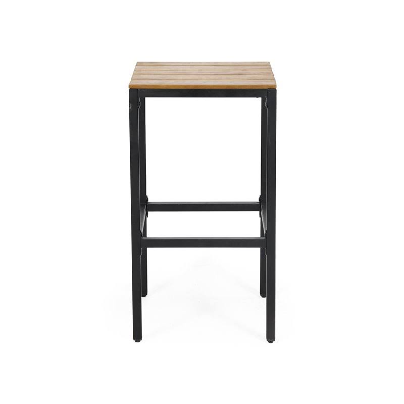 Acacia Wood Bar Stools Set of 2 Teak/Black Q9461