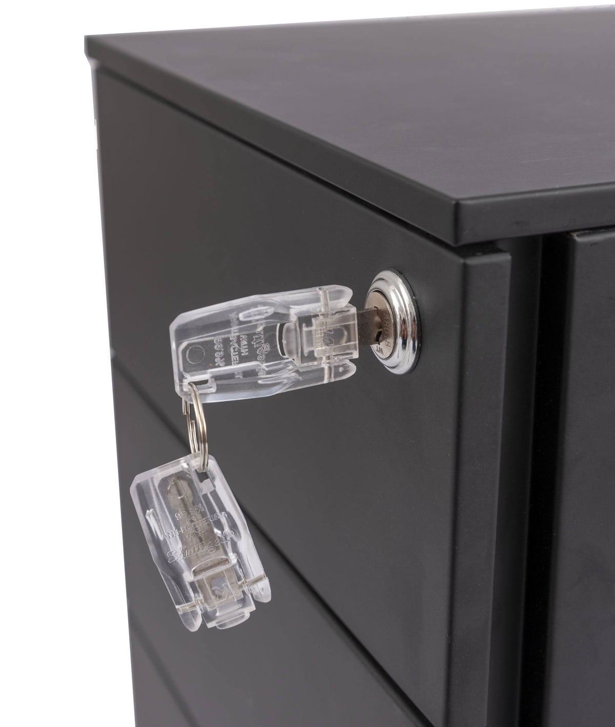 Black Wide 3 Drawer Rolling File Cabinet N149
