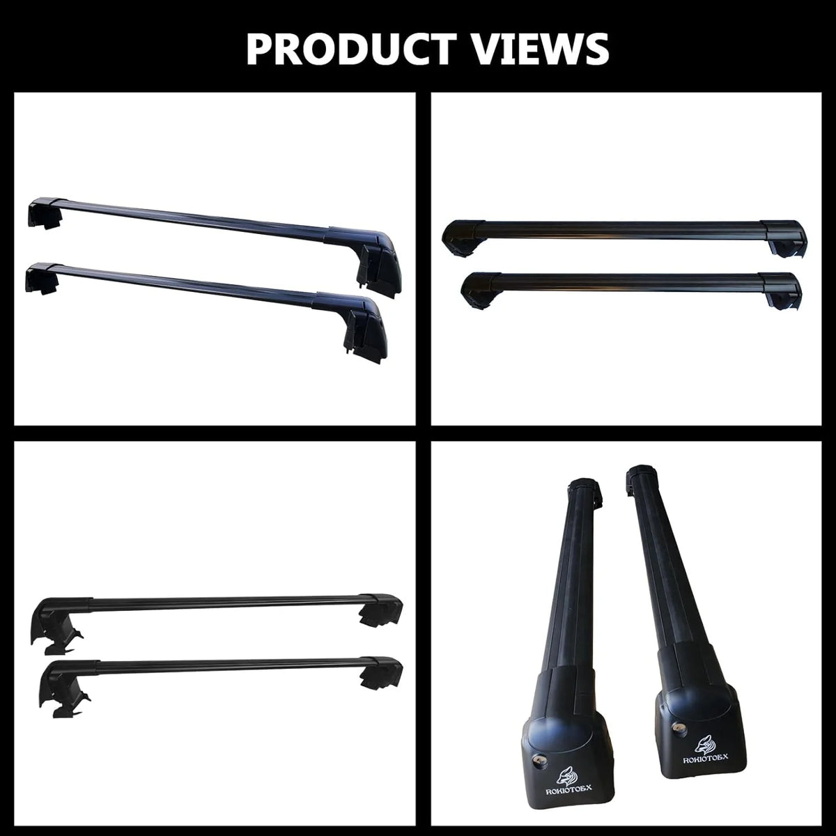 Black Lockable Roof Rack Crossbars Y23883