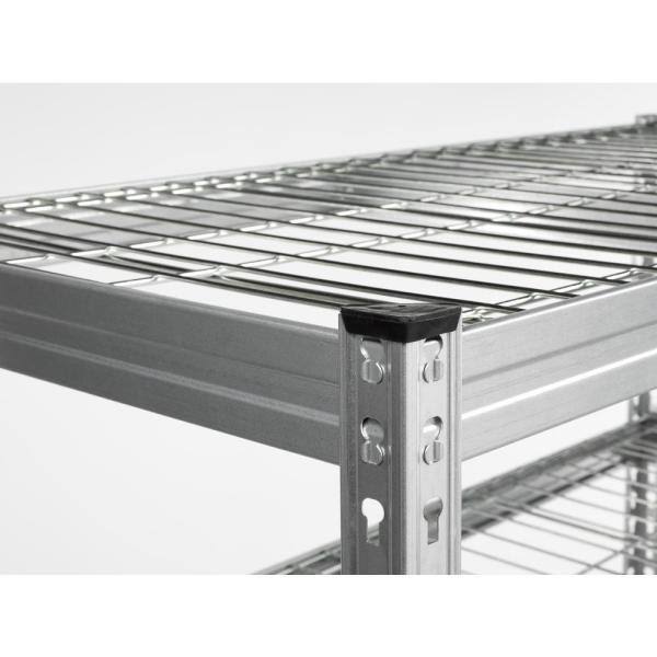 Galvanized Steel 5-Tier Shelf with Wire Mesh Panels T1466
