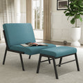 Green Linen Accent Chair with Ottoman M5059