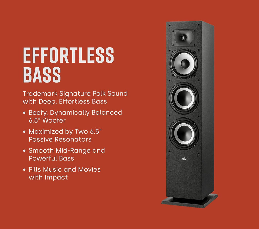 Midnight Black Tower Speaker with 1 Tweeter and 6.5 Woofer O9889