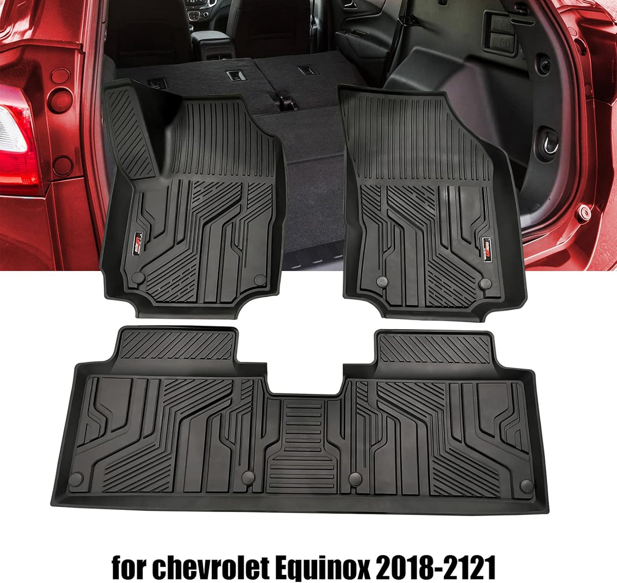 Black TPE All Weather Floor Liners for Chevrolet Equinox 2018-2021 D3977