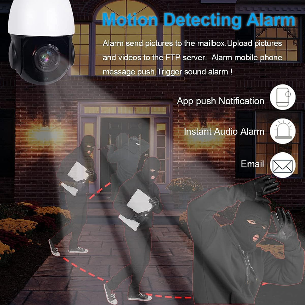 5MP PTZ PoE IP Security Camera with 20x Optical Zoom, 260ft IR Night Vision, IP66 Waterproof N837131