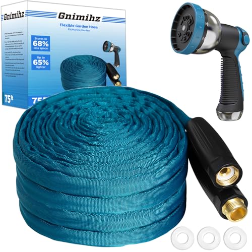 50ft TPE Ultra-Light Flexible Garden Hose with Brass Fittings I155