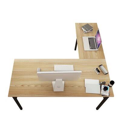 Teak/Black L-Shape Desk M65536