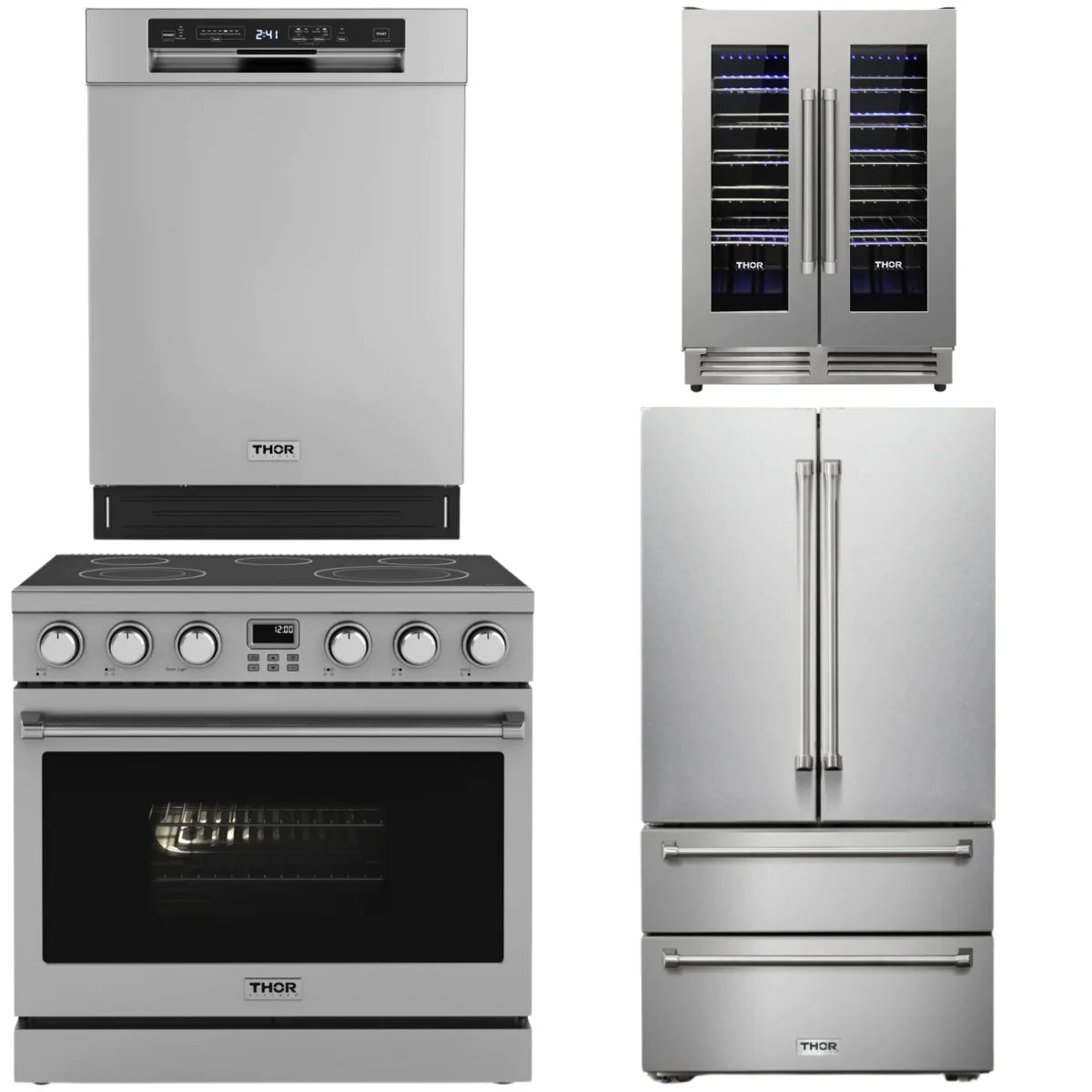 36 Electric Range, Refrigerator, Dishwasher and Wine Cooler G883951
