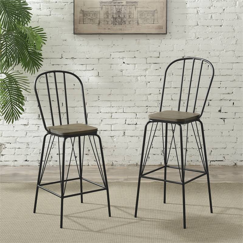 Black Metal Windsor Bar Stool (Set of 2) Z7382