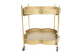 Gold 2-Tier Bar Cart with Caster Wheels P2155