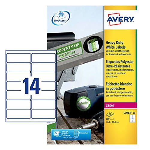 White Heavy Duty Labels N390219