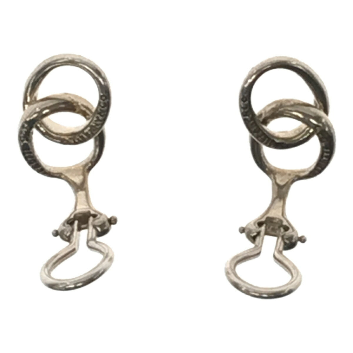 Vintage Silver Double Loop Earrings B672189