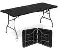 6ft Black Portable Plastic Folding Table Q304