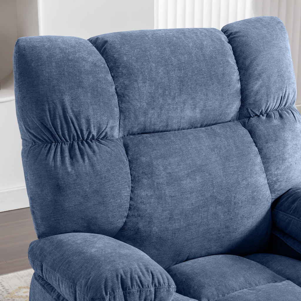 Blue Ergonomic Massage Rocker Recliner Chair with Vibration and Heat P98857