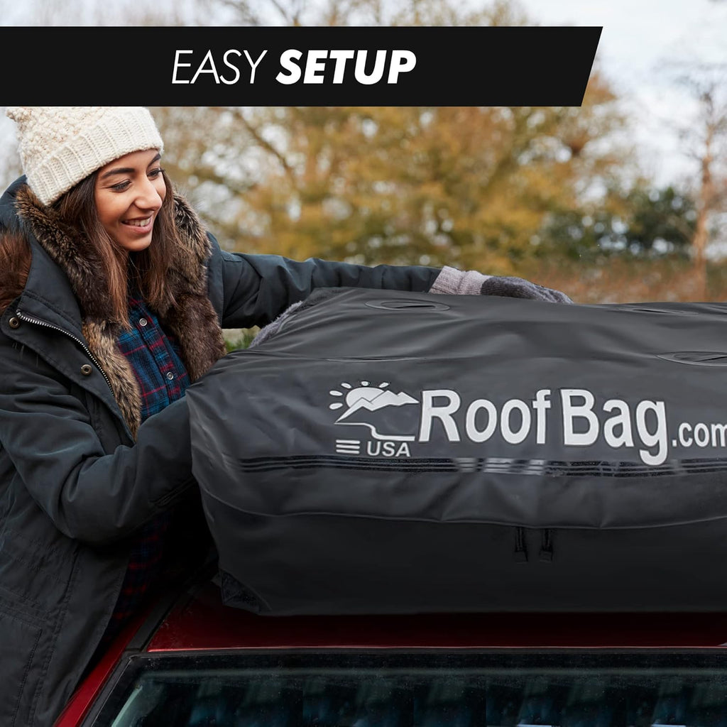 Waterproof Car Roof Bag 15 cu. ft. with Straps and Storage Bag S3338