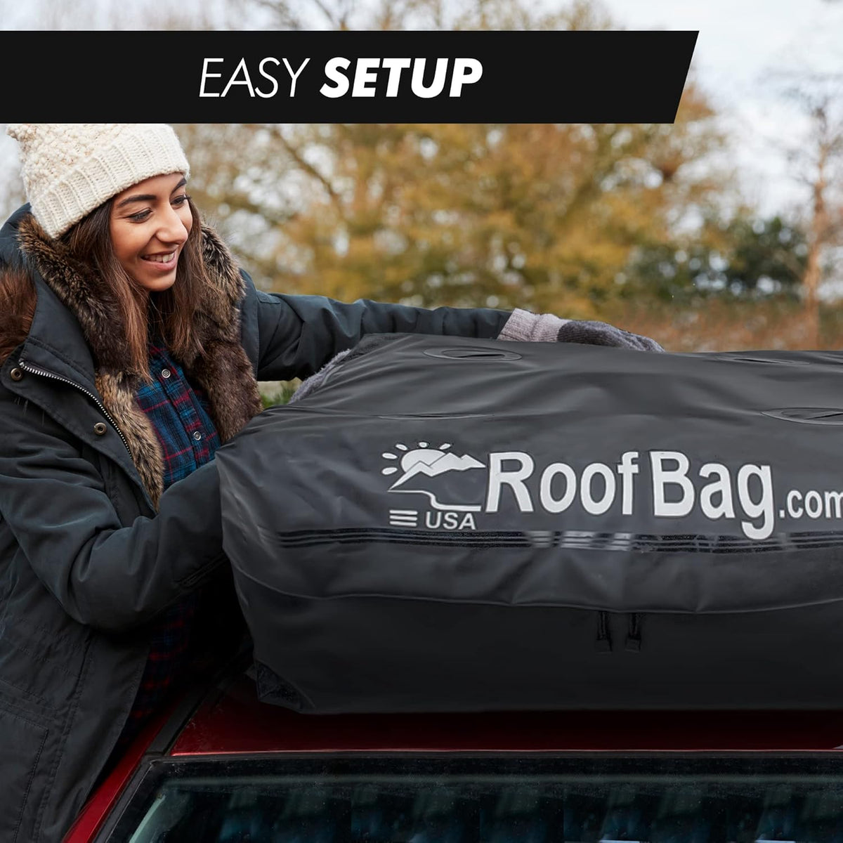 Waterproof Car Roof Bag 15 cu. ft. with Straps and Storage Bag S3338