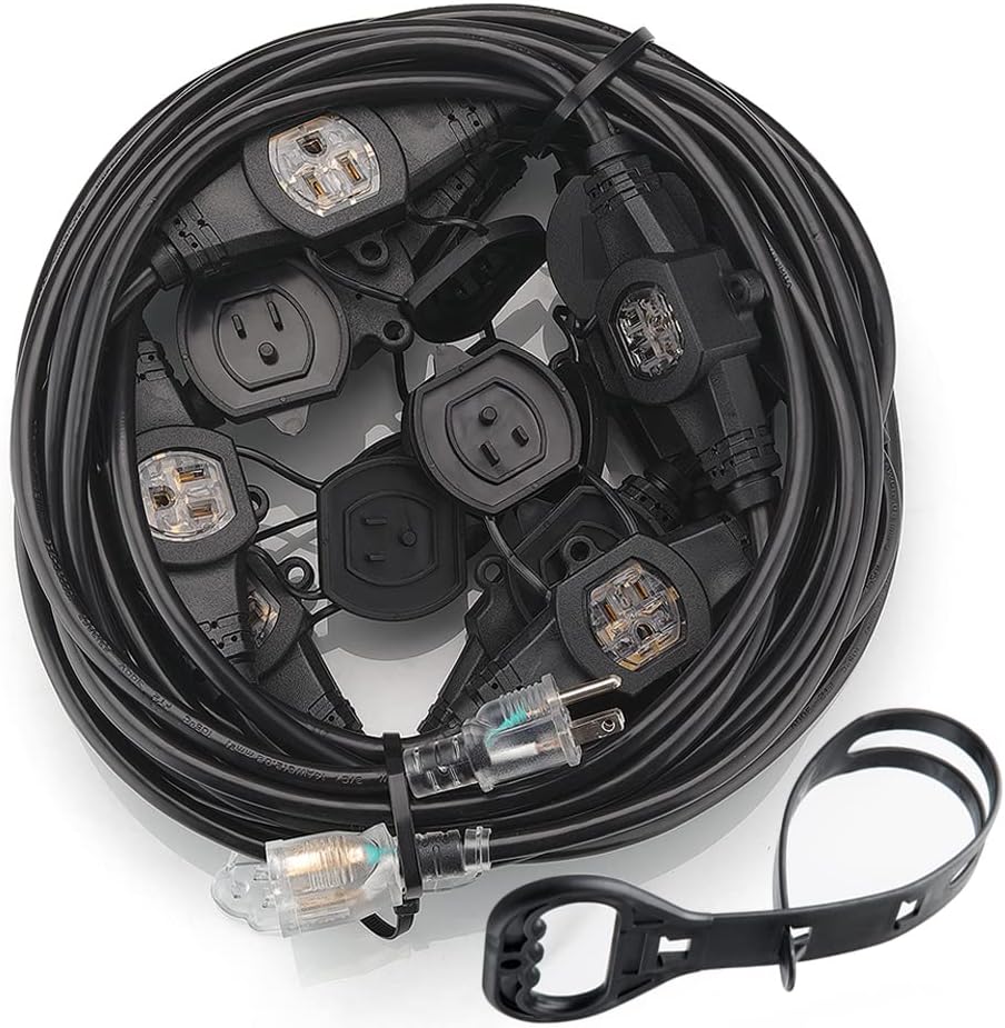 50FT 12 Gauge Indoor/Outdoor Power Extension Cord with Eleven Outlet N59214