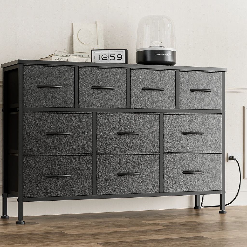 Brown 10 Drawer Fabric Dresser H76183
