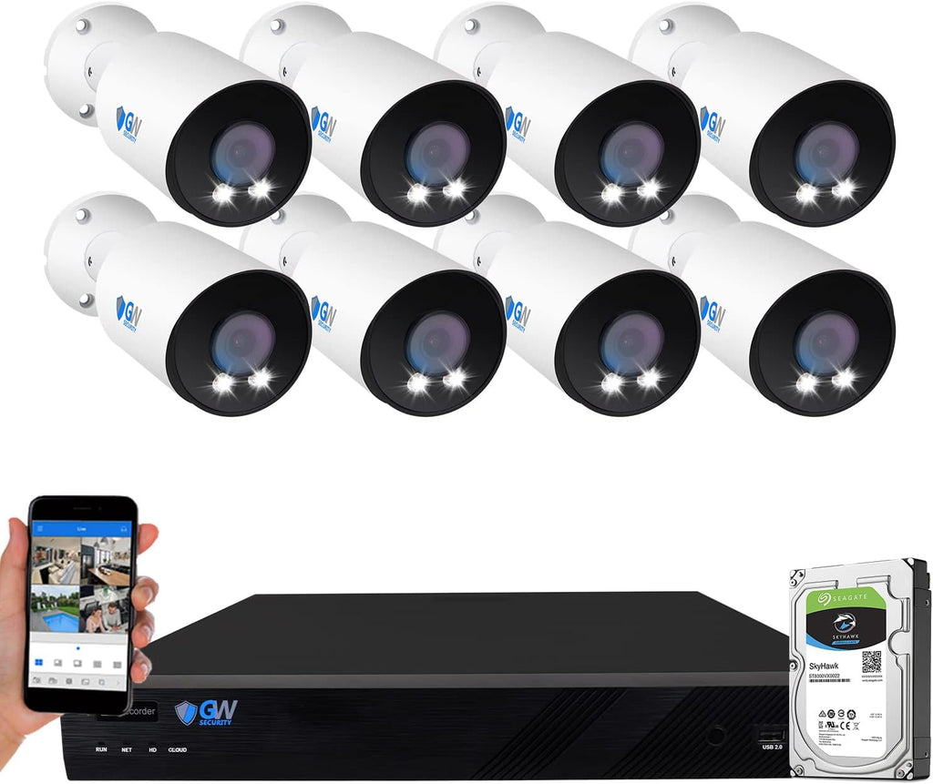 16 Channel 4K PoE Security Camera System with 8 Cameras U681