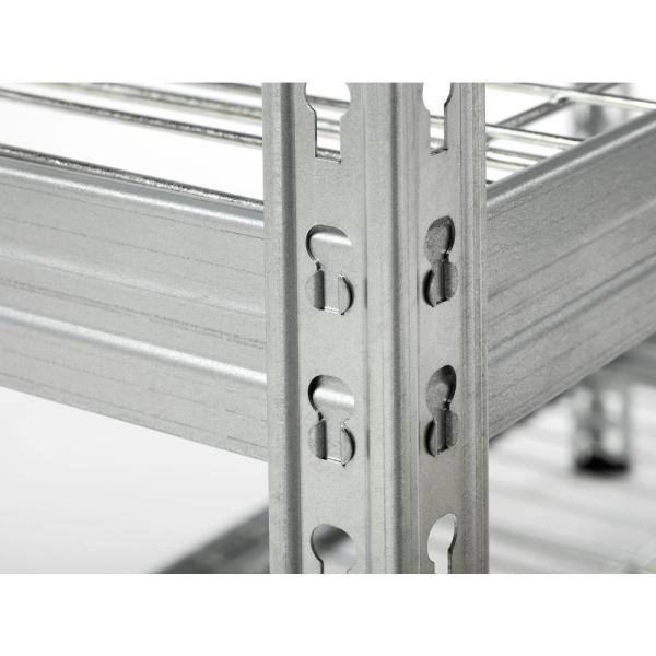 Galvanized Steel 5-Tier Shelf with Wire Mesh Panels T1466