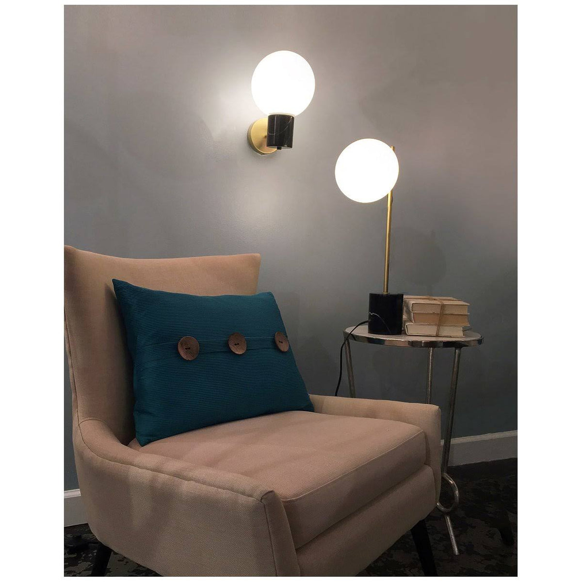 Semi-Flush Mount Satin Brass / Black 1 Light M367