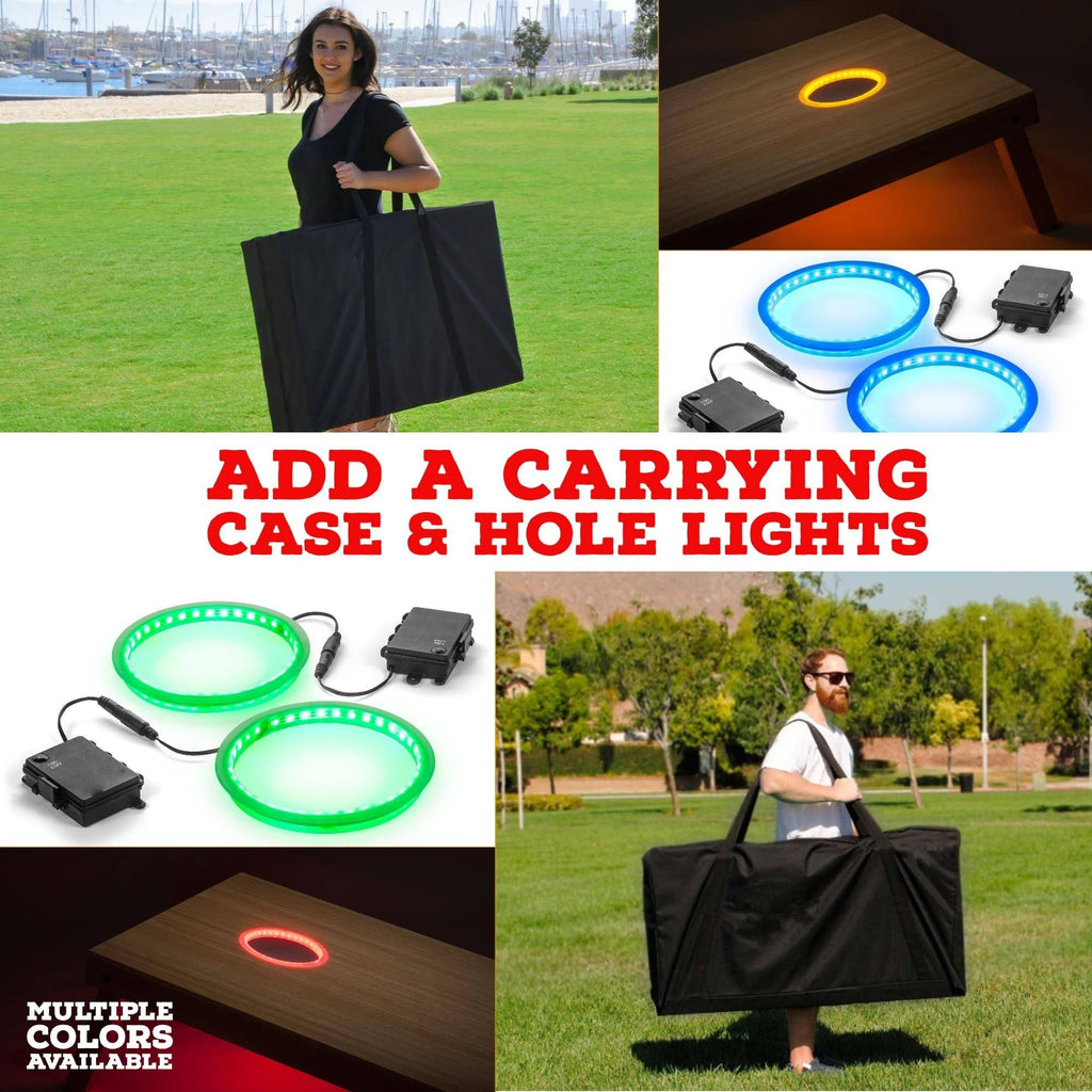 Stained Pyramid Cornhole Board Set with 8 Team Logo Bags S52832