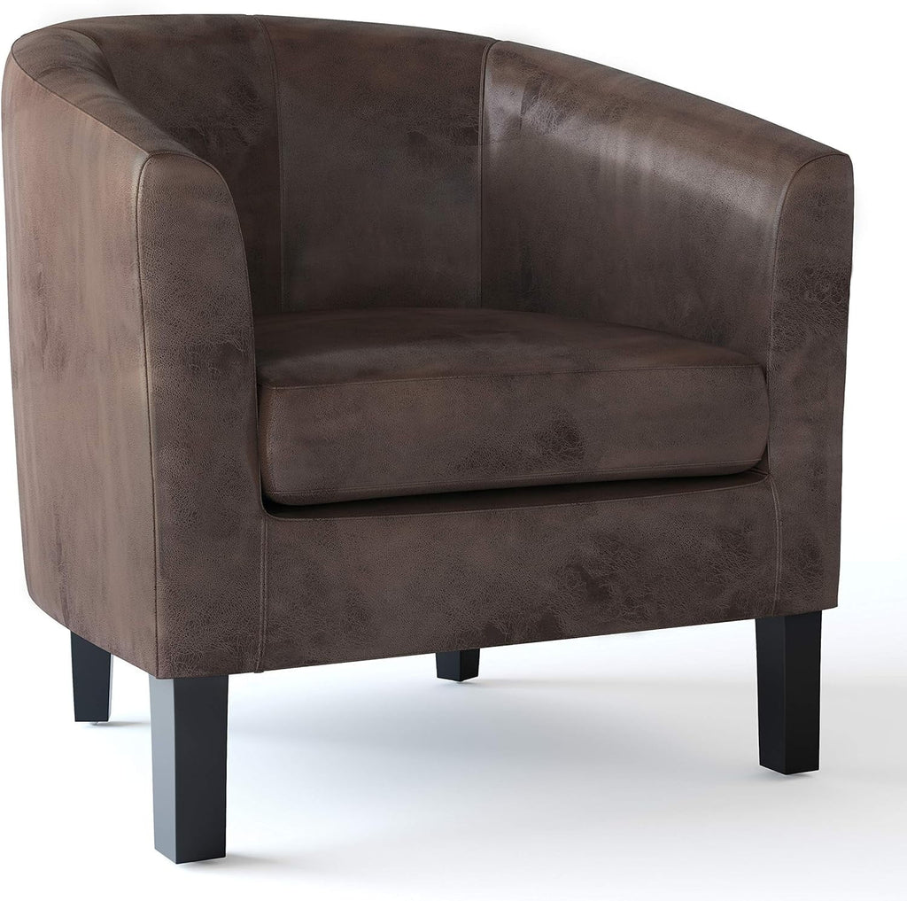 Faux Air Leather Tub Chair with Solid Wood Legs C51634