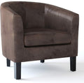 Faux Air Leather Tub Chair with Solid Wood Legs C51634