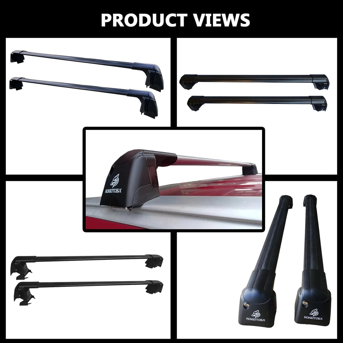 Black Lockable Roof Rack Crossbars Y23883