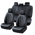 Black 5 Seats Leatherette Car Seat Covers Full Set F543