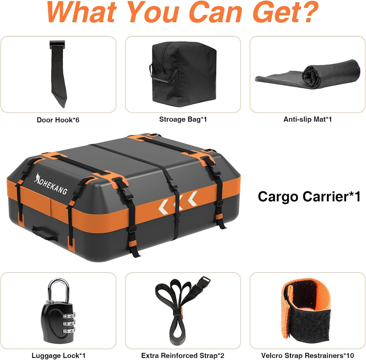 15 Cubic Feet Waterproof Reflective Car Roof Bag W622582