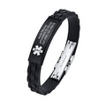 Custom Silicone Rubber Strap Stainless Steel Medical Alert Bracelet J97676