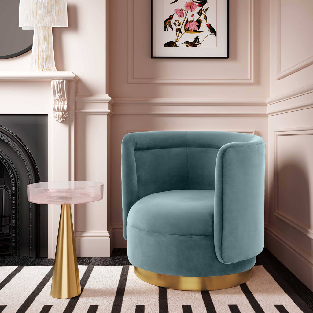 Bluestone Velvet Swivel Chair O696257