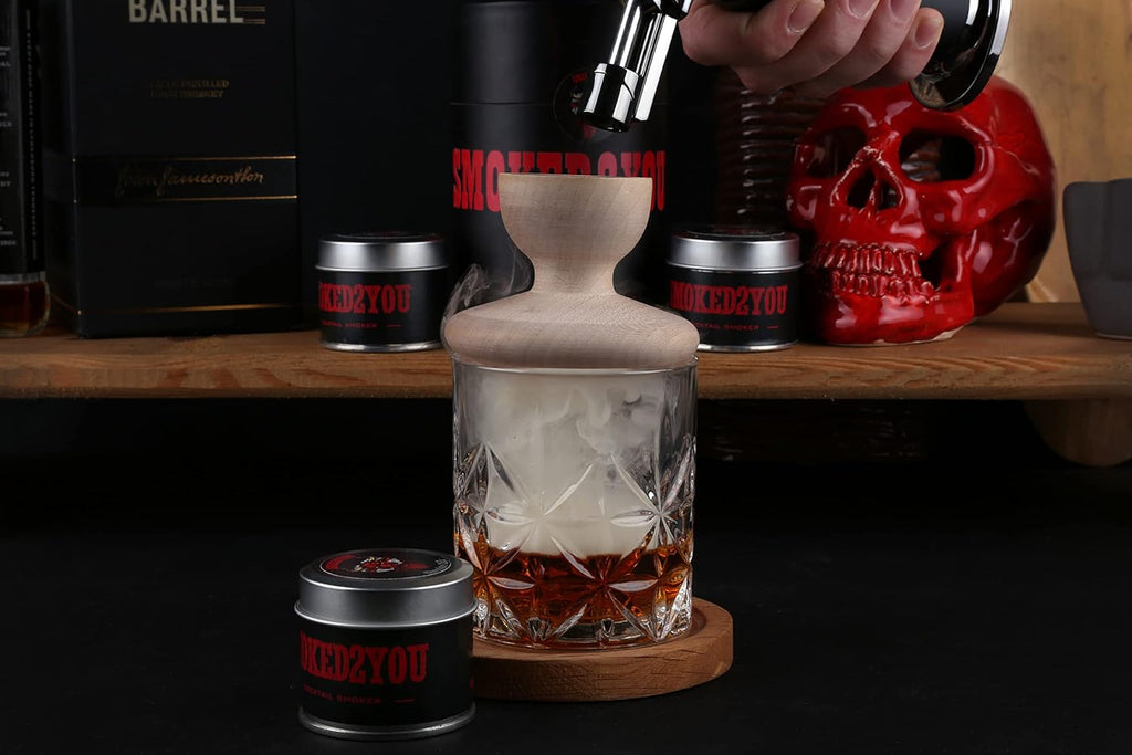 Cocktail Smoker with Oak Wood Chips, Smoking Glass Cloche Accessories Pack of 2 M608426