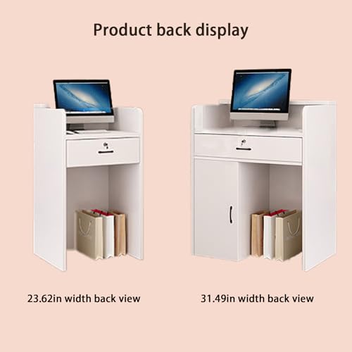 White Reception Desk with Drawers N785941