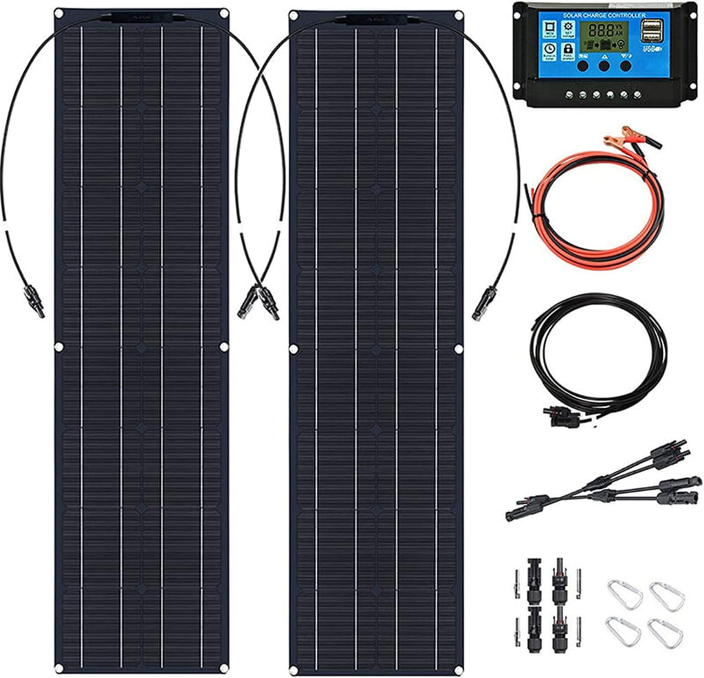 200W Monocrystalline Semi-Flexible Solar Panel Kit Q442883