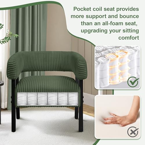 Beige Corduroy Accent Chair Set of 2 G576828