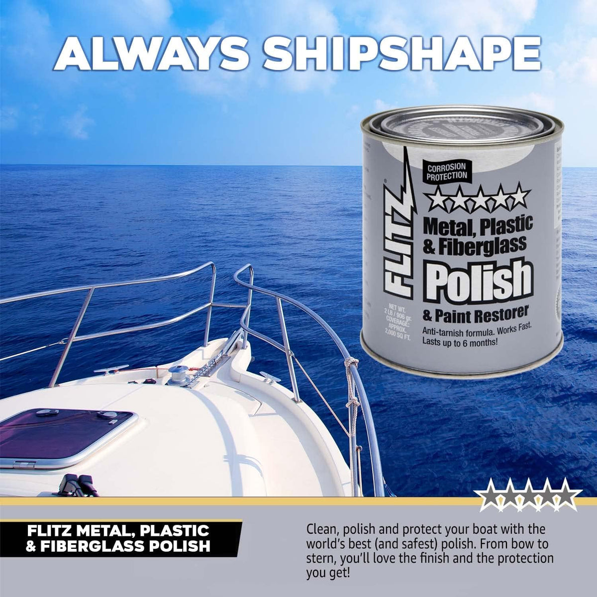 Multi Purpose Metal Polish, 2.2-Pound, Blue, Pack of 2 N115430