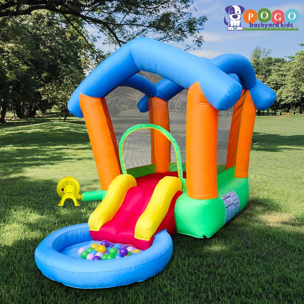 Inflatable Bounce House with Slide, 8.5' x 4.9' Play Area, 6.75' Tall F855661