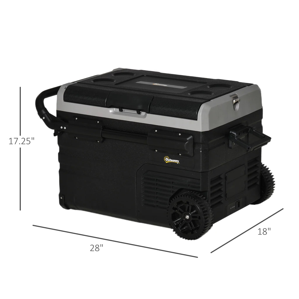 12 V 2 Zone 37 Quart Portable Compressor Electric Cooler with Wheels R8334