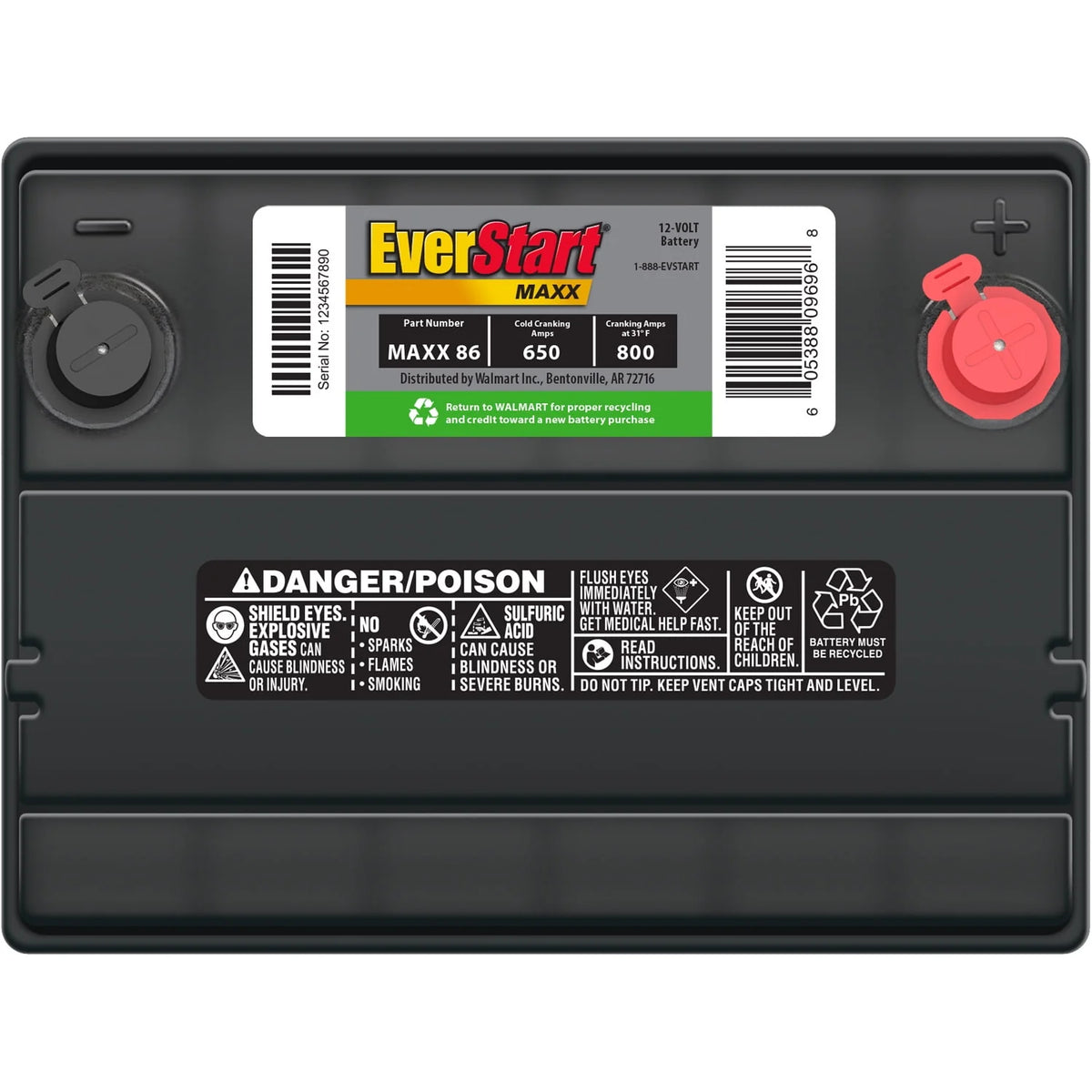 Lead Acid Automotive Battery Group Size 86 12 Volt 630 CCA C246