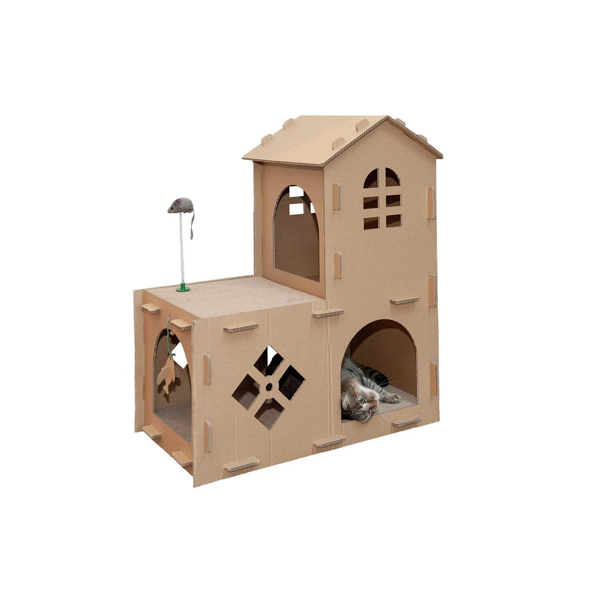 Corrugated Cat Scratcher House with Catnip Z37794