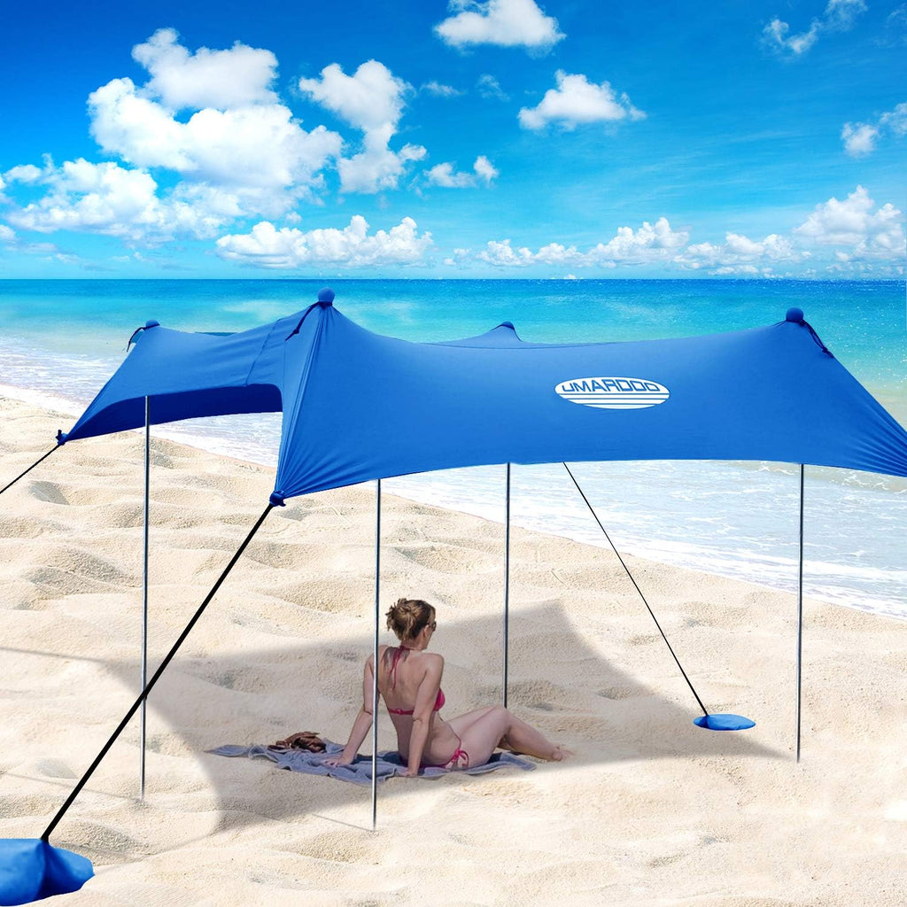 Pop Up Beach Sunshade Tent with Carrying Bag (Blue, 7X7 FT) T1189