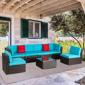 6 Pieces All-Weather PE Rattan Wicker Patio Sofa Set F159