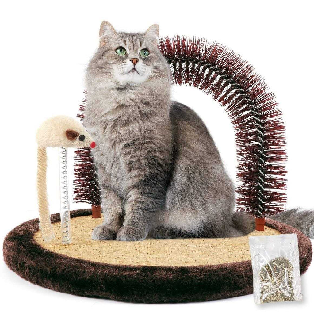 Cat Self Groomer Massager with Scratching Pad and Catnip Toy D28963